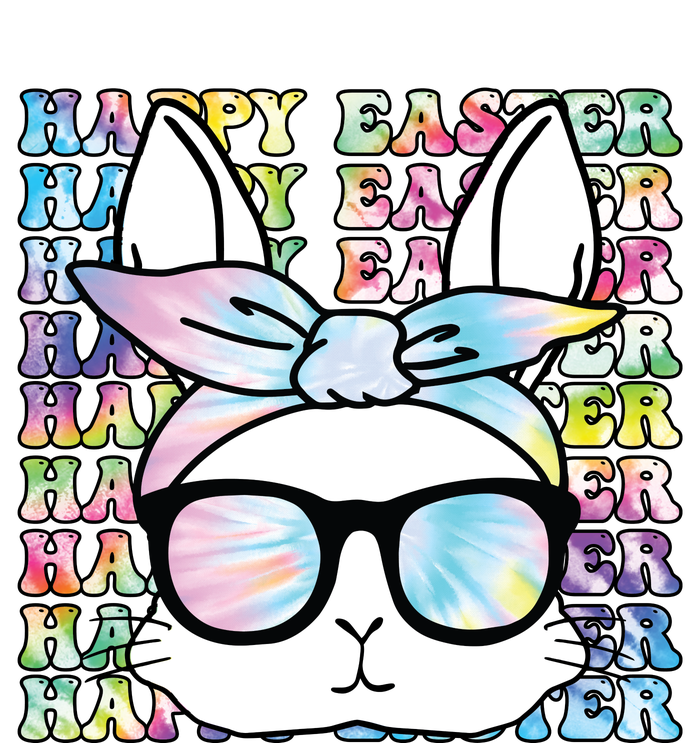 Cute Bunny Rabbit Face Tie Dye Glasses Girl Happy Easter Day T-Shirt