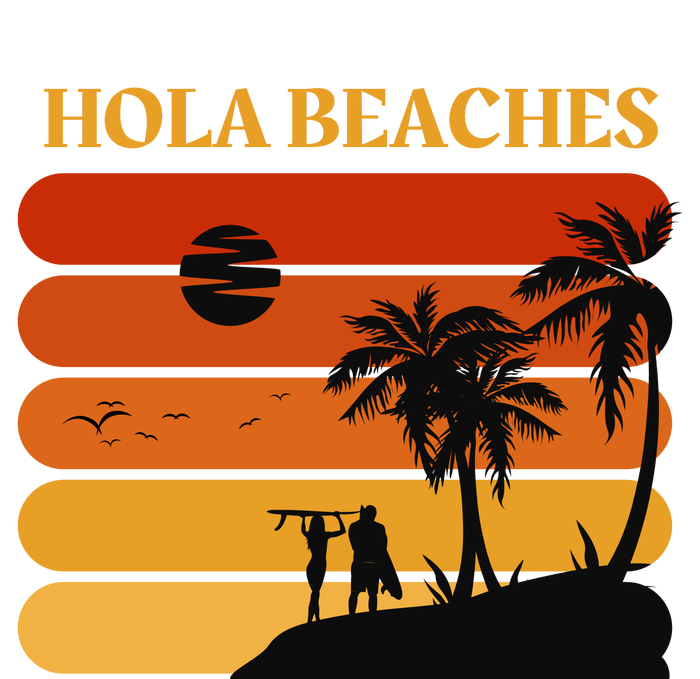 Hola Beaches Funny Beach Vacation Canvas