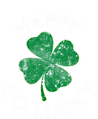 Happy Go Luck Lucky Clover St Patrick's Day Distress Great Gift Ladies Long Sleeve Shirt