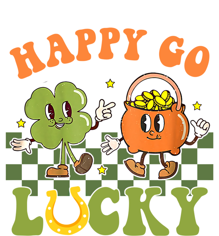 Happy Go Lucky St Patrick's Day Retro Groovy Shamrock Irish Great Gift T-Shirt