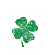 Here For Shenanigans Lucky Clover St Patrick's Day Distress Great Gift Valucap Bio-Washed Visor