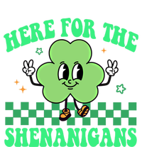 Here For The Shenanigans Groovy St Patricks Day Shamrock Gift Ladies Long Sleeve Shirt