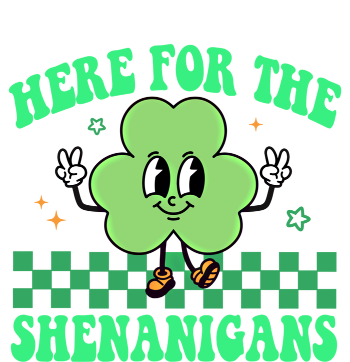 Here For The Shenanigans Groovy St Patricks Day Shamrock Gift Ladies Long Sleeve Shirt