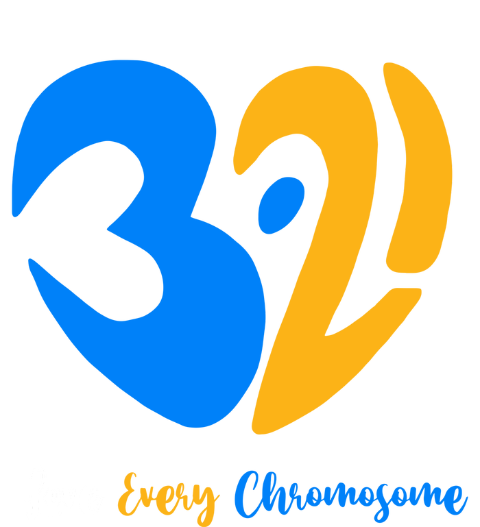 321 Love Every Chromosome T21 Down Syndrome Awareness Yellow Blue Ribbon Kids T-Shirt