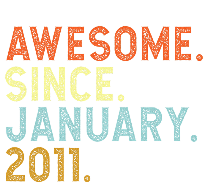 12 Years Old Awesome Since January 2011 12th 12 Birthday Kids Sweatshirt