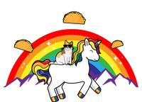 Magical Unicorn Cat Taco Rainbow Canvas