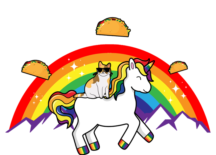 Magical Unicorn Cat Taco Rainbow Canvas