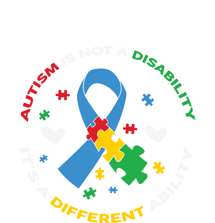 Autism Is Not A Disability It's A Different Ability Ribbon Pluzzle T-Shirt