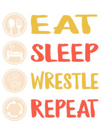 Eat Sleep Wrestle Repeat Wresting Wrestler Combat Coach Meaningful Gift Women's Tri-Blend 3/4-Sleeve Raglan Shirt