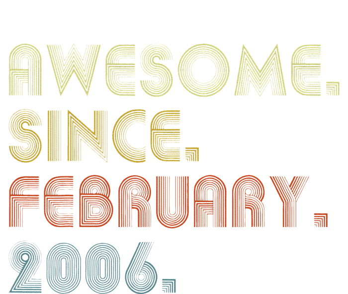 17th Birthday Gift Awesome Since February 2006 17 Year Old Love T-Shirt