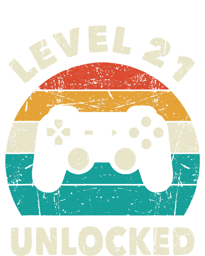 21st Birthday Decoration Gift Level 21 Unlocked Video Gamer T-Shirt