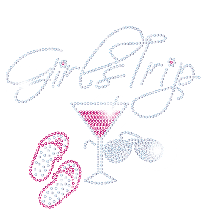 Girls Trip Martini Flip Flops Rhinestone Bling Mom Birthday Cool Gift Women's V-Neck T-Shirt