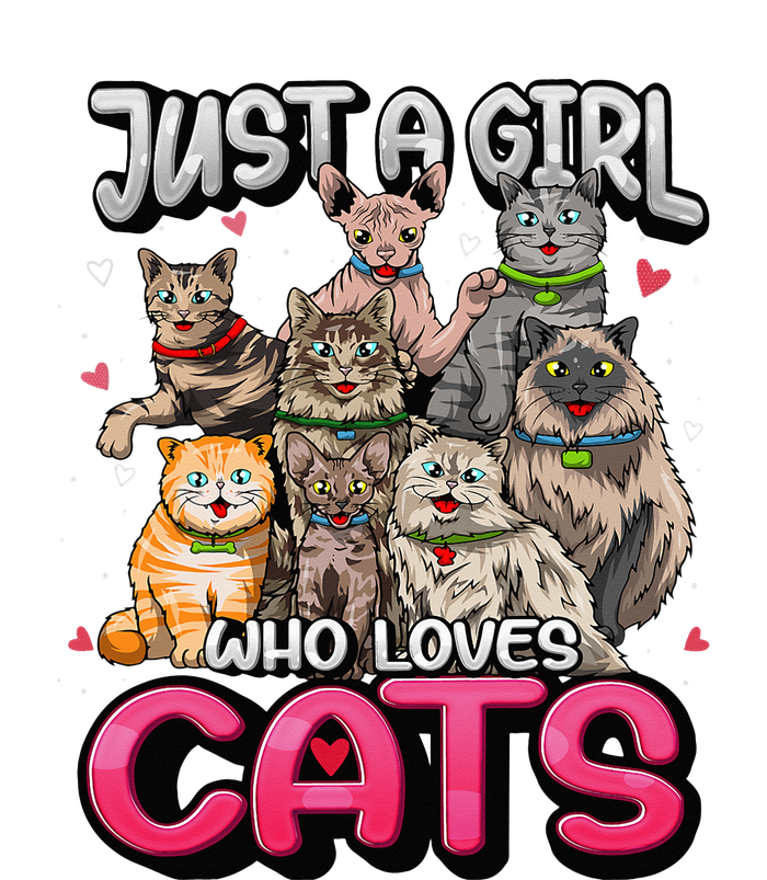 Just A Girl Who Loves Cats Cute Cat Lover Cat Mom T-Shirt