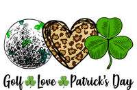 Golf Love Leopard Heart Shamrock St Patrick's Day Funny Gift Kids T-Shirt