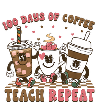 Groovy 100 Days Of Coffee Teach Repeat Cute Coffee Class Cute Gift T-Shirt