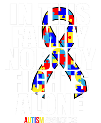 Autism Awareness In This Family Nobody Fights Alone Ribbon Tie-Dye T-Shirt