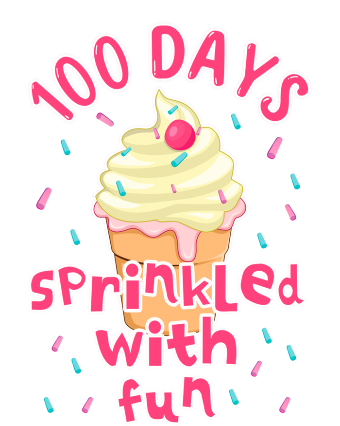 Cupcake Student 100th Days Sprinkled Fun 100 Days Of School Gift Ladies Long Sleeve Shirt