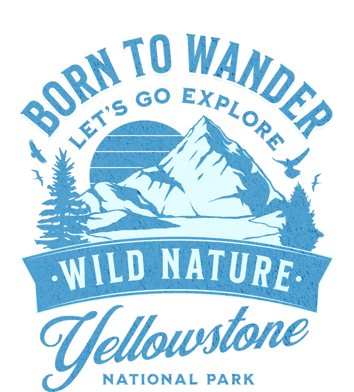 Vintage Yellowstone National Park Born To Wander 7-Panel Snapback Hat