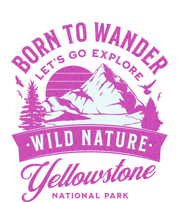 Vintage Yellowstone National Park Born To Wander Women's Racerback Cropped Tank