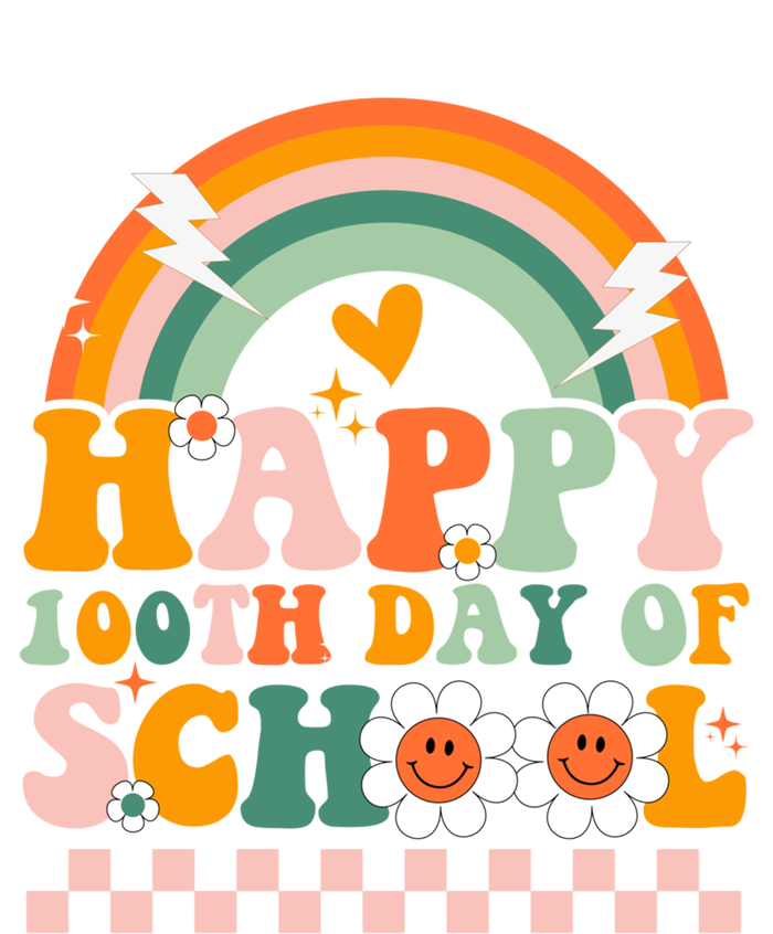 Happy 100 Days Of School Teacher Retro Groovy 100th Day Gift Tall Hoodie