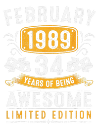 34 Years Old Gifts Vintage February 1989 34th Birthday T-Shirt