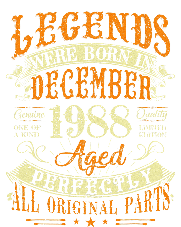 34th Birthday Gift 34 Years Old Legends Born December 1988 T-Shirt