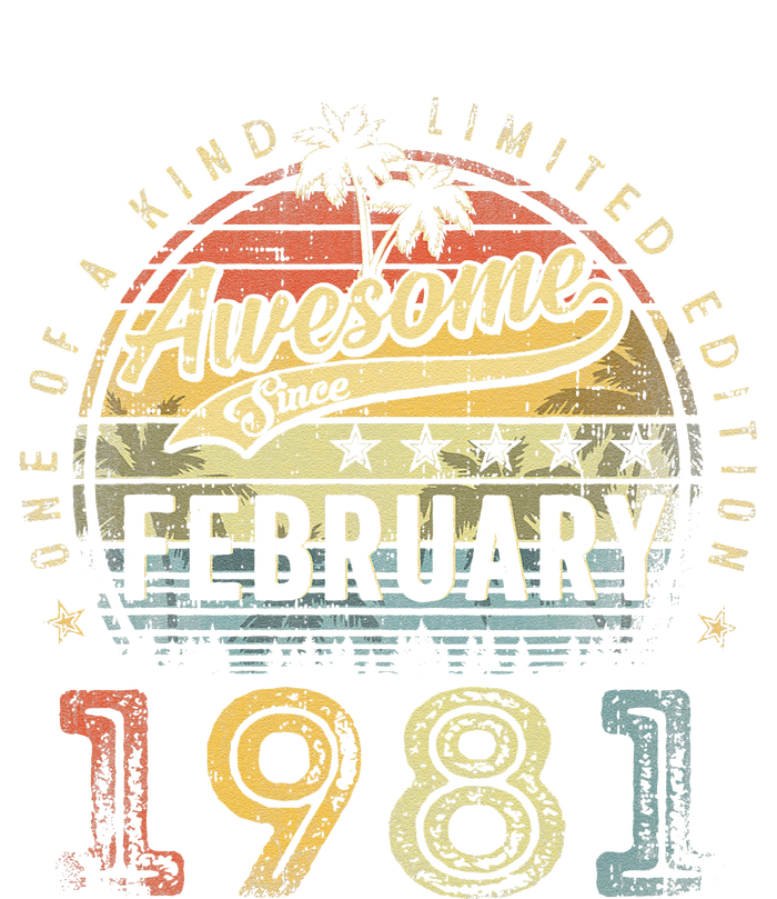 42nd Birthday Gift Awesome Since February 1981 42 Year Old Ladies Long Sleeve Shirt