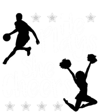 He Plays She Cheers Basketball Son Cheerleader Daughter Gift Kids Hoodie