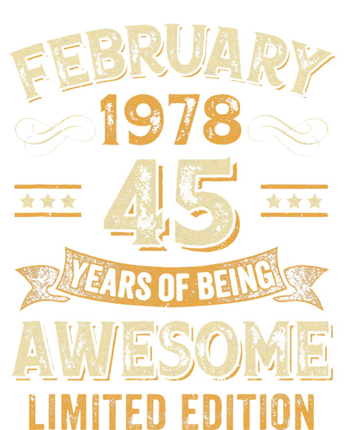 45 Years Awesome Vintage February 1978 45Th Birthday Tall Sweatshirt