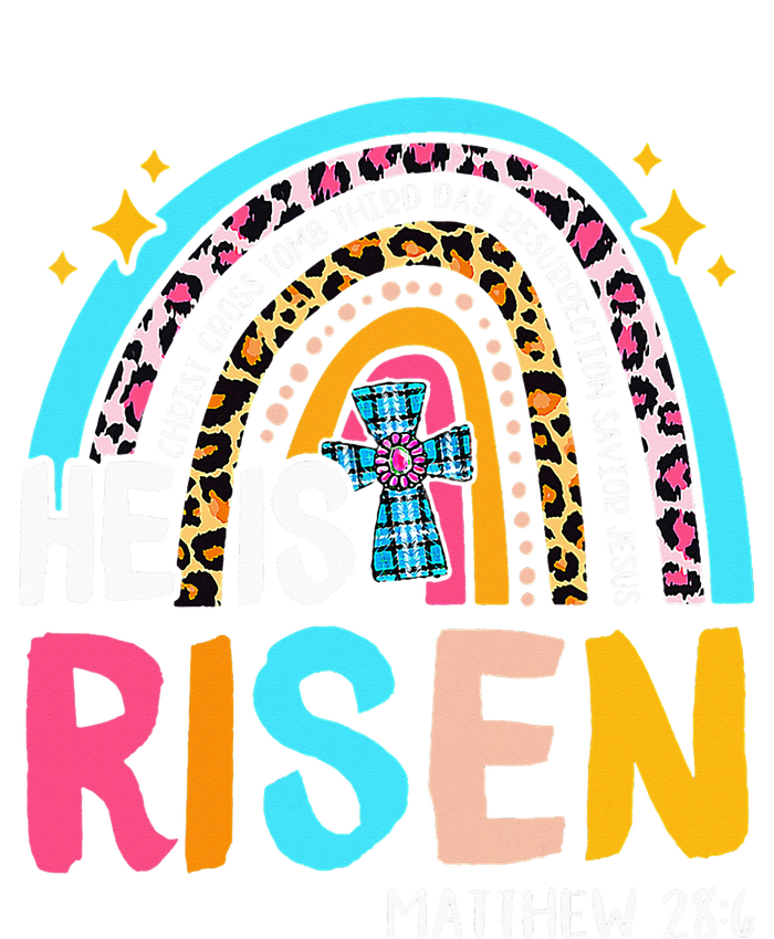 He Is Risen Leopard Rainbow Christian Jesus Happy Easter Day Ladies PosiCharge Competitor Racerback Tank