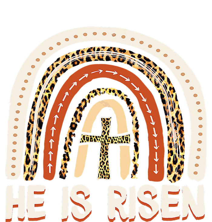 He Is Risen Rainbow Leopard Happy Easter Day Christian Jesus Women's T-Shirt