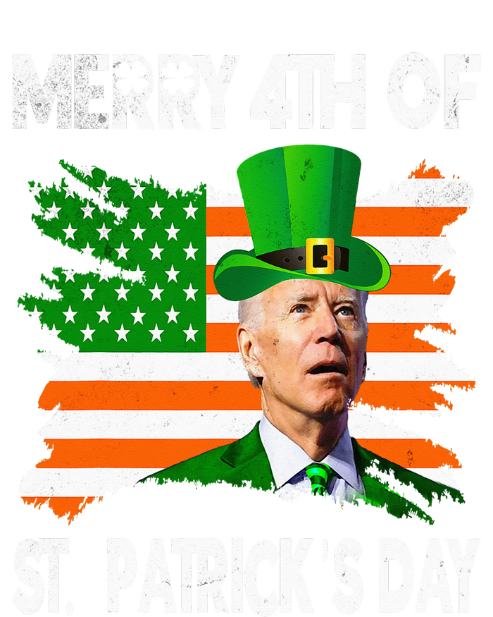 Merry 4th Of St Patrick's Day Funny Joe Biden Leprechaun Hat Women's Racerback Cropped Tank