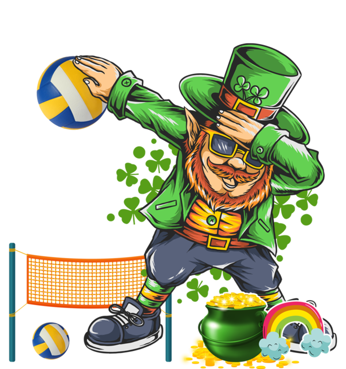 Dabbing Leprechaun Playing Volleyball Patrick Day Shamrock Cute Gift T-Shirt