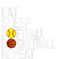 Eat Sleep Softball Basketball Repeat Funny Ball Women's Tri-Blend 3/4-Sleeve Raglan Shirt