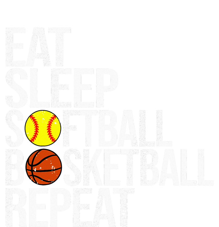 Eat Sleep Softball Basketball Repeat Funny Ball Women's Tri-Blend 3/4-Sleeve Raglan Shirt