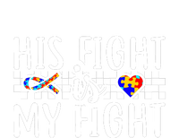 His Fight Is My Fight Autism Awareness Month Ribbon Puzzle Cropped Pullover Crew