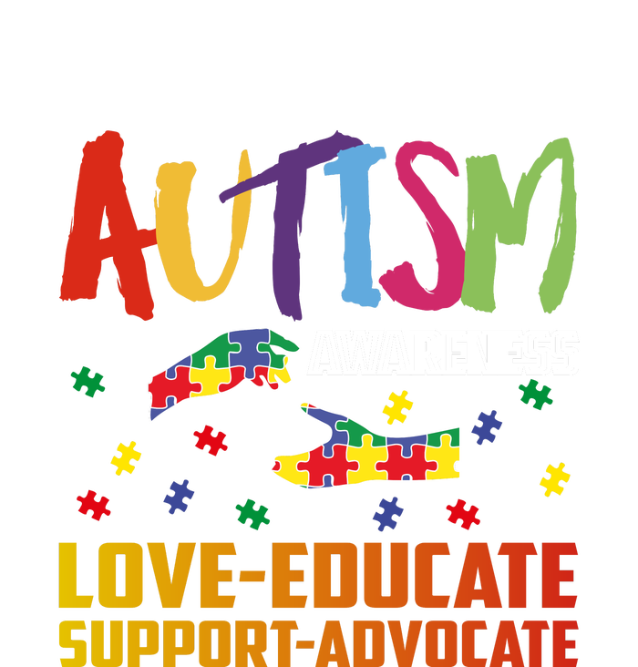 Autism Awareness Love Educate Support Advocate Puzzle Gift Infant Fleece One Piece