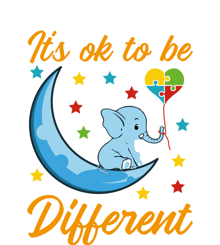 It's Ok To Be Different Cute Elephant Autism Awareness Month Gift Full-Length Apron With Pockets