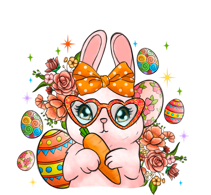 Cute Bunny Glasses Easter Day Gift Easter Egg T-Shirt