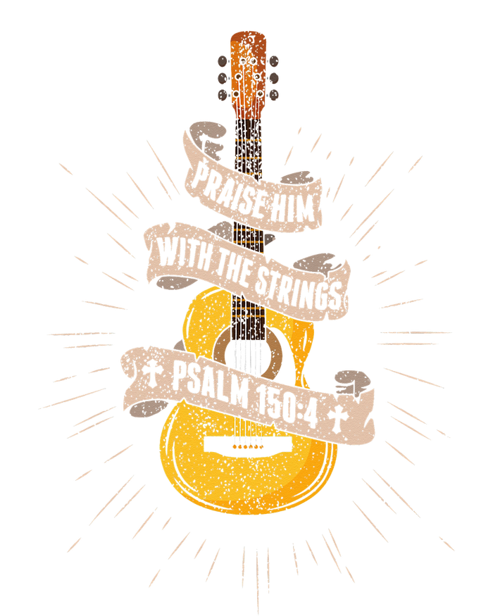 Praise Him With The Strings Jesus Acoustic Guitar Christian Long Sleeve Pajama Set