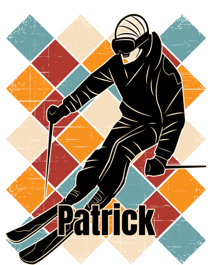 Patrick Skiing Slopes Vintage Skier Name Funny Gift T-Shirt