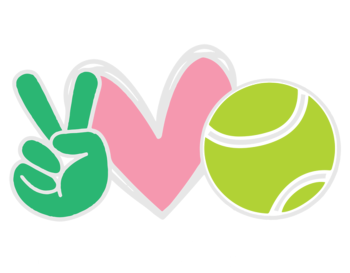 Peace Love Tennis Sports Athlete Ball Game Player Gift Stripe Pom Pom Beanie