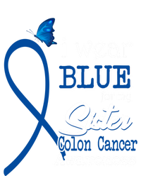 Ribbon I Wear Blue For Sister Colon Cancer Awareness Gift Ladies Long Sleeve Shirt