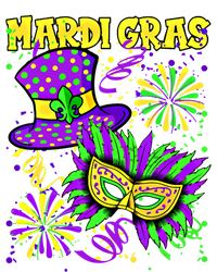 Mardi Gras Top Hat And Mask Fireworks New Orleans Carnival Gift T-Shirt