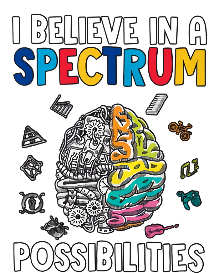 I Believe In Spectrum Possibilities Brain Autism Neurodiversity Autism Support Bella+Canvas Jersey Crop Tee