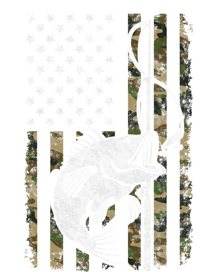 Camouflage American Flag Bass Fishing Gift Fisherman Bumper Sticker