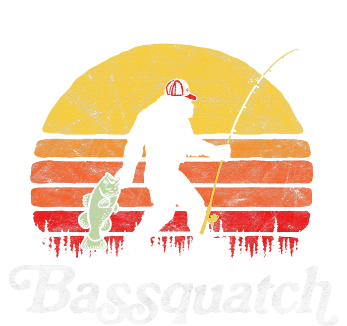 Bassquatch! Funny Bigfoot Fishing Outdoor Retro T-Shirt