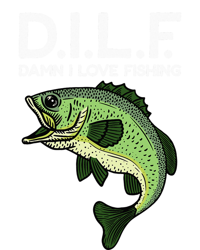 DILF-Damn I Love Fishing Funny Saying Fisher Full Zip Hoodie