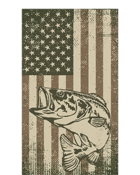 Vintage Outdoor Big Bass Fish Camouflage USA Fisherman Flag T-Shirt