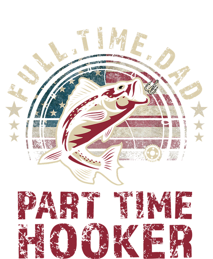 Fishin Full Time Dad Part Time Hooker Funny Bass Dad Sustainable Knit Beanie